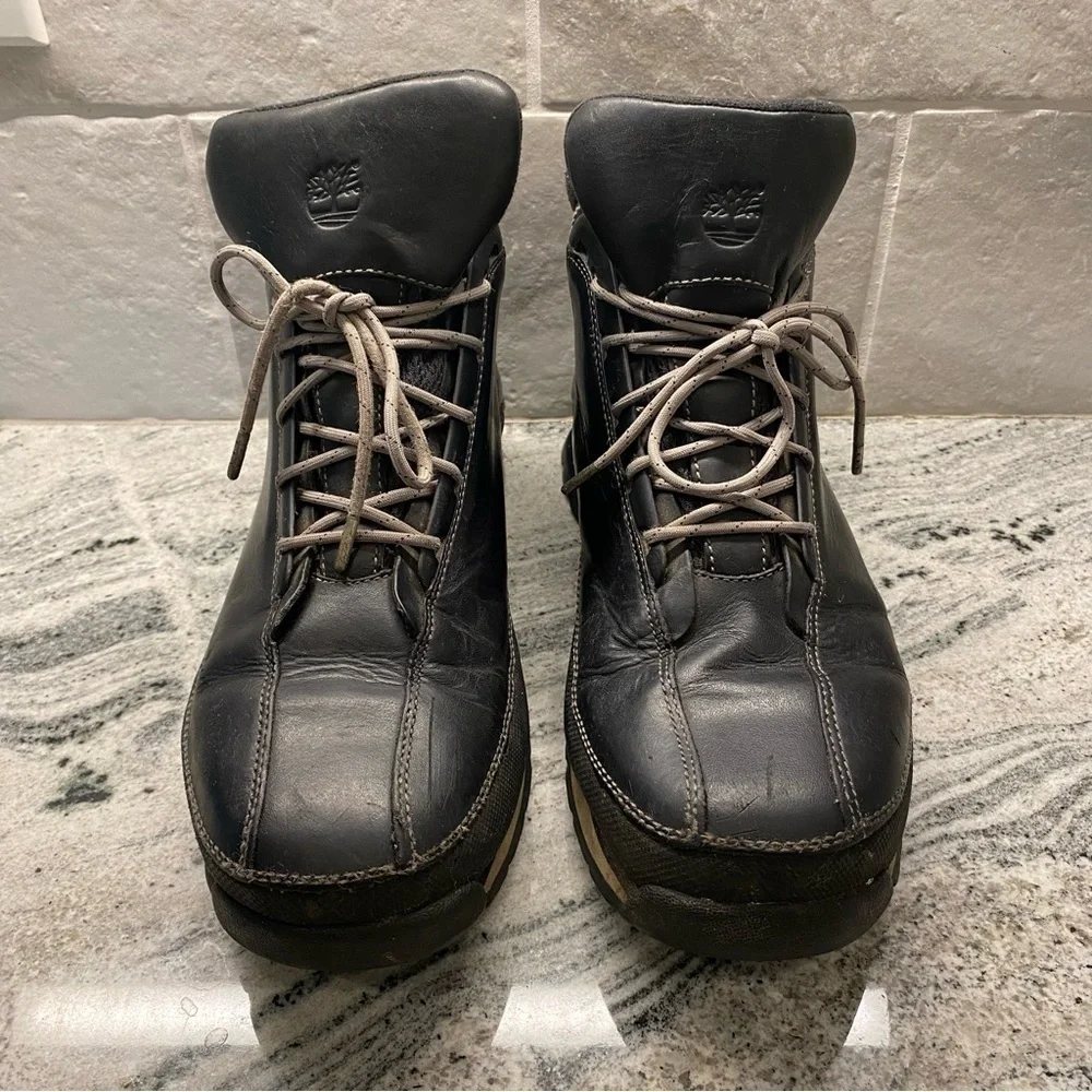 TIMBERLAND Mens size 12M Black Leather 85150 Hiking Lace Up Ankle Boots Shoes